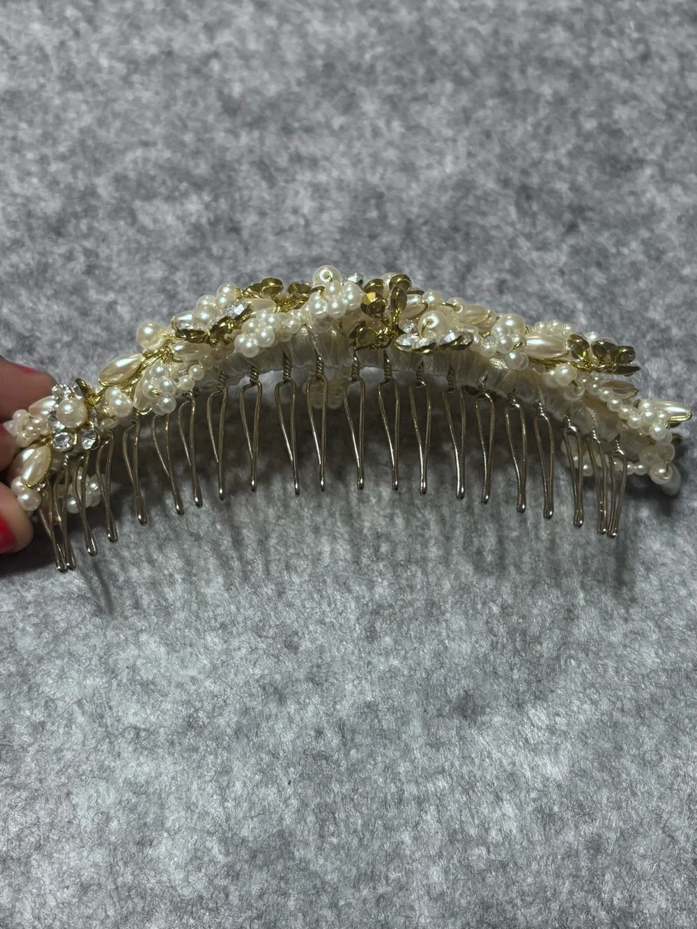 Pearl & Crystal Bridal Hair Comb - Ivory